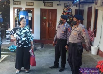 Amankan Jalannya Kegiatan Keagamaan, Polsek Bangli Polres Bangli Turunkan beberapa Personil