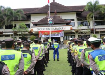 Polres Tabanan Laksanakan Apel Gelar Pasukan Dalam Rangka Pengamanan Kunjungan Kerja Presiden RI