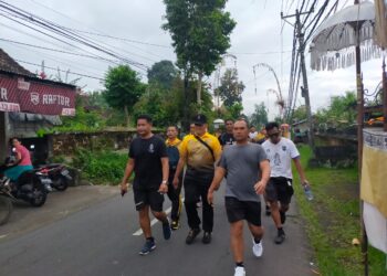 Kapolsek Payangan Dampingi Kapolres Gianyar Olah Raga Sekaligus Cek Route The Kayon Fun Run