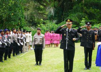 Polres Bangli Gelar Upacara Perabuan Jenazah Bharatu Anumerta I Wayan Pasek Sukma Diana di Banjar Penatahan