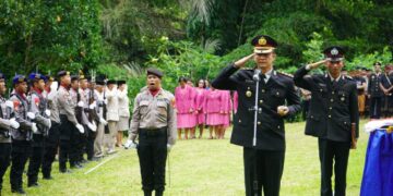 Polres Bangli Gelar Upacara Perabuan Jenazah Bharatu Anumerta I Wayan Pasek Sukma Diana di Banjar Penatahan