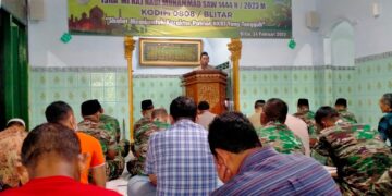 Kodim 0808/Blitar Bersama Masyarakat Gelar Peringatan Isra’ Mi’raj Nabi Muhammad SAW 1444 H / 2023 M