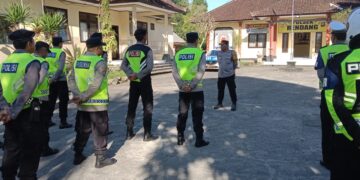 Apel Pagi, Personil Pengamanan Karya di Pura Dalem Kupa Desa Nongan Guna Kesiapan Pelaksanaan Tugas