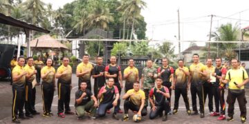 TNI – Polri Kompak Olah Raga Bersama di Polres Badung