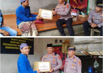 Kapolsek Banjarangkan Serahkan Bantuan Sembako
