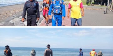 Polairud Polres Gianyar dan Team Sisir Korban Tenggelam di Pantai Saba Blahbatuh yang Masih Misterius
