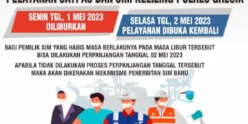 Satlantas Polres Gresik Beri Dispensasi Bagi Pemilik SIM yang Habis Masa Berlakunya saat Libur Lebaran 2023 dan Hari Buruh Nasional 2023