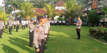 Waka Polres Bangli Sampaikan Rangkaian HUT Kota Bangli Saat Apel Jam Pimpinan