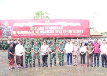 Kapolres Gianyar Hadiri Pembukaan TMMD Ke-116 Tahun 2023 di Desa Siangan