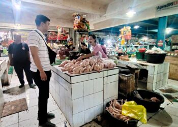 Unit Intelkam Polsek Bangli Cek Harga dan Ketersediaan Stock Sembako di Pasar Kidul