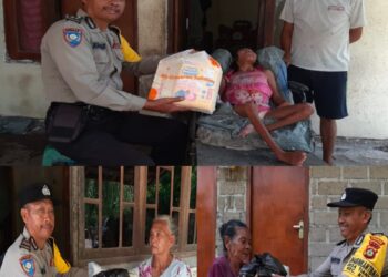 Bentuk Perhatian, Bhabinkamtibmas Polsek Kubu Salurkan Bantuan Kepada Warga