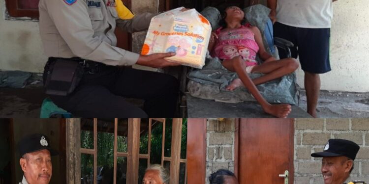 Bentuk Perhatian, Bhabinkamtibmas Polsek Kubu Salurkan Bantuan Kepada Warga