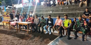 Personil Polsek Gianyar Pengamanan Pertandingan Final Turnamen Bola Voli Panser Cup V Tahun 2023
