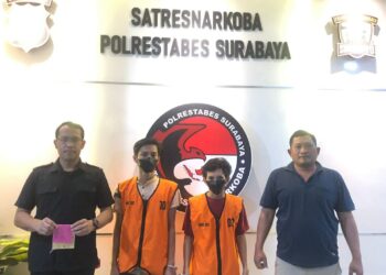 Dua Pelaku Pengedar Narkoba Warga Bangkalan di Bekuk Satnarkoba Polrestabes Surabaya