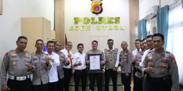 Bentuk Apresiasi..! Kapolres Aceh Utara Terima Penghargaan dari TRC PPA