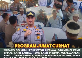 Waka Polsek Kubu Dengar Curhatan Warga yang Tinggal Dilingkungan Pasar Tukadding Melalui Jumat Curhat