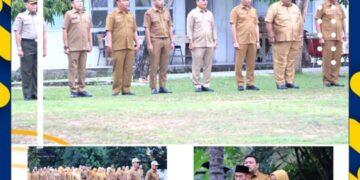 Kaban Bappenda Mewakili Bupati Labuhanbatu Pimpin Upacara Apel Gabungan di Lapangan BKPP
