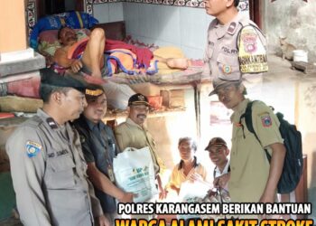 Warga Sakit Stroke, Polres Karangasem Berikan Bantuan
