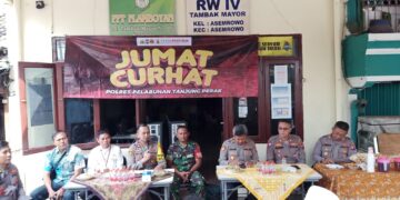 Jum’at Curhat, Polres Pelabuhan Tanjung Perak Ajak Masyarakat Aktifkan Kembali Pos Kampling