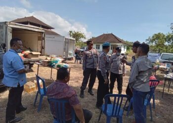 Waka Polsek Kubu Pantau Pergelaran Pasar Murah Dalam Rangka Kendalikan Inflasi Kabupaten Karangasem 2023