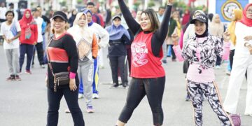Wakil Bupati Labuhanbatu Ikuti SSB di CFD di Bundaran Simpang Enam Jalan Ahmad Yani
