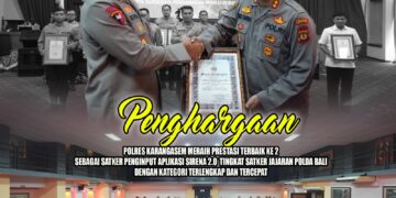 Kapolres Karangasen Terima Penghargaan Satker Penginput Aplikasi SIRENA Saat Musrenbang Polda Bali