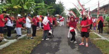 Meriah..! Warga Berran Sambut HUT RI ke 78 Dengan Lomba Jalan Sehat