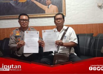 Kapolsek Gianyar Tanda Tangani MoU Dengan Kepala SDN 2 Petak Kaja