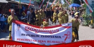 Meriah..! Pelajar Hingga Masyarakat Umum Ikut Ramaikan Karnaval Desa Rejoagung