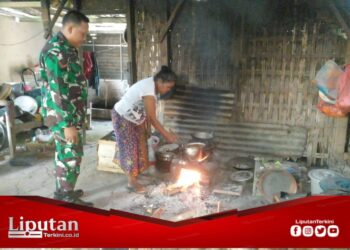Peduli Sesama, Babinsa Babat Jerawat Sambangi Dapur Warga