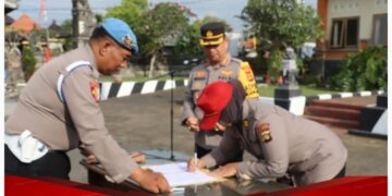 Kapolres Gianyar Pimpin Upacara Penerimaan Siswa Latja SPN Polda Bali