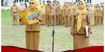 Asisten III Sekdakab Labuhanbatu Pimpin Apel Gabungan