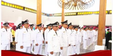 W.s Kasdim 0825/Banyuwangi Hadiri Pengesahan dan Pelantikan Serentak Kades Terpilih TA. 2023 Se Banyuwangi