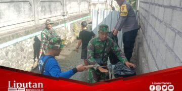 Sinergitas TNI-Polri, Polsek Blahbatuh Ikuti Karya Bakti Kodim 1616/Gianyar Di Keramas