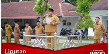 Asisten III Zaid Harahap Pimpin Apel Gabungan di Halaman Kantor BKPP Labuhanbatu