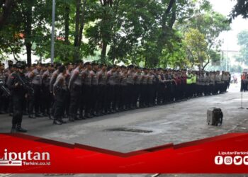 Ratusan Personil Polda Jateng Amankan Laga BRI Liga 1 PSS Sleman VS Persita Tangerang