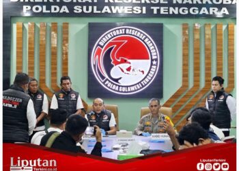 Komitmen Berantas Peredaran Gelap  Narkoba, Polda Sultra Menggelar Press Release