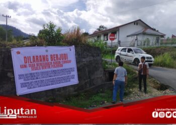 Stop Segala Jenis Perjudian, Kapolres Pakpak Bharat Himbau Masyarakat Melalui Pemasangan Spanduk