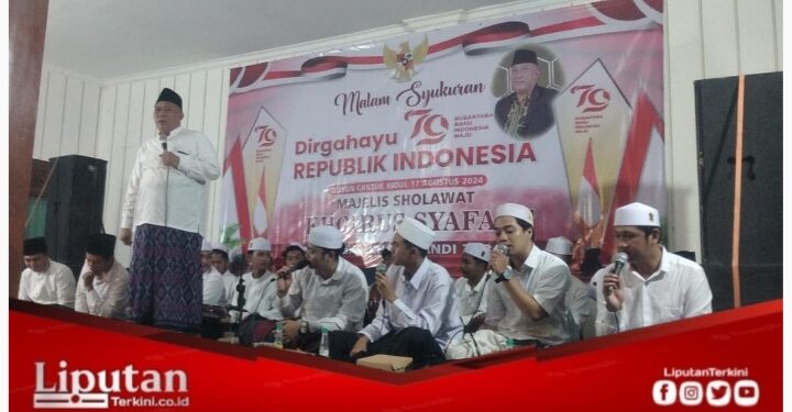 Sambut Malam HUT Kemerdekaan RI ke-79, Warga Dusun Cantuk Kidul, Desa Cantuk Gelar Sholawatan