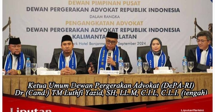 Advokat DePA-Ri Kalsel Dilantik, Luthfi Yazid: Integritas dan Optimisme Sangat Penting di Era Disrupsi Hukum