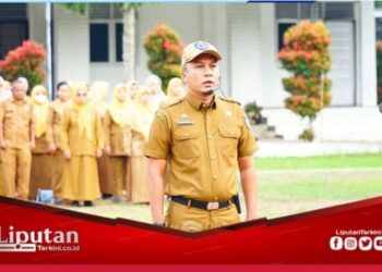 Asisten Zaid Harahap Pimpin Upacara Gabungan di Halaman Kantor BKPP Labuhanbatu