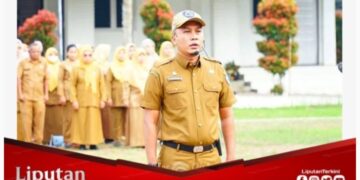 Asisten Zaid Harahap Pimpin Upacara Gabungan di Halaman Kantor BKPP Labuhanbatu