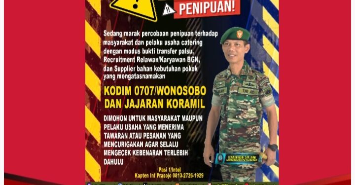Waspada! Dandim 0707/Wonosobo Himbau Masyarakat Hati-hati Penipuan Mengatasnamakan Kodim