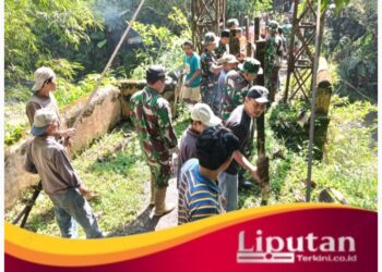 TNI dan Warga Bahu-membahu, Jembatan Gantung Kali Preng Wonosobo Kokoh Kembali
