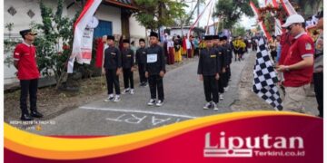 Gerak Jalan Tingkat SD, MI dan SLTP Desa Temuguruh Turut Meriahkan HUT Kemerdekaan RI Ke-80