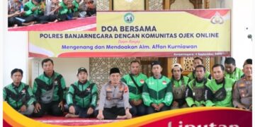 Polres Banjarnegara Bersama Pengemudi Ojol Gelar Do’a Bersama