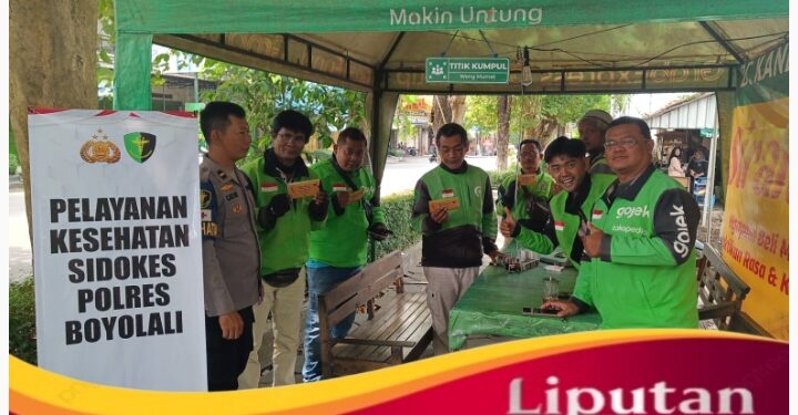 Sidokes Polres Boyolali Gelar Pemeriksaan Kesehatan Pengemudi Ojol
